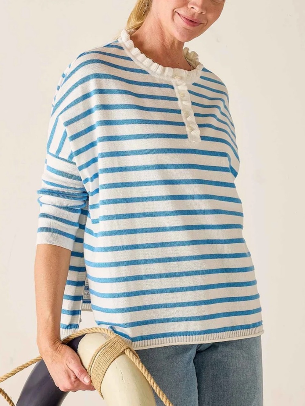 Mersea Catalina Cotton Ruffle Henley